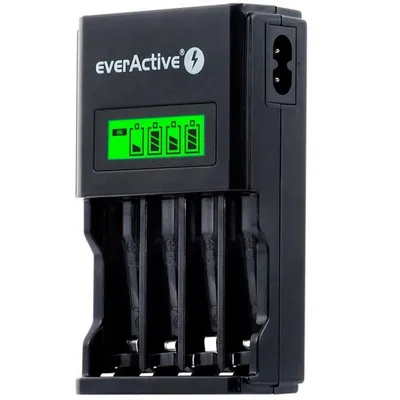 Batterieladegerät Everactive NC450B LCD NiMH AA AAA Überhitzungsschutz 4 Slots