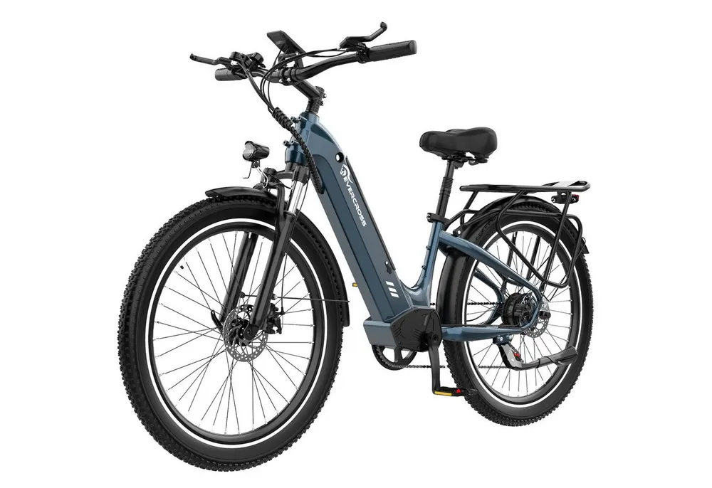 EVERCROSS TECH E-Bike Cityrad für Pendler,26",48V 15AH,7 Gang Shimano,65-90km,APP, 7 Gang, Heckmotor, 720 Wh, Herausnehmbare Batterie,E-Citybike mit Schloss, Pumpe