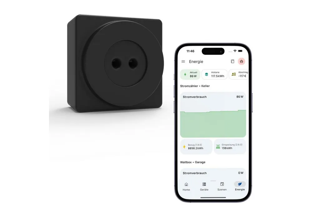 everHome everHome EcoTracker IR-Stromzähler EHZ auslesen-Lesekopf Smartmeter Smart-Home-Zubehör, Verbinde bis zu 10 Geräte von Shelly oder Wechselrichter direkt