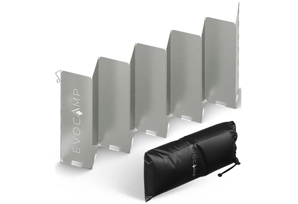 EVOCAMP Gaskocher Windschutz faltbar in 3 Größen inklusive Tasche, Windfang für Outdoor, (10-St), faltbar und vielseitig einsetzbar beim Camping und Outdoor-Grillen