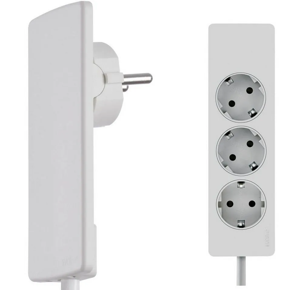 Evoline 3fach Steckdosenleiste mit Flachstecker 151000156300 Steckdosenleiste (Kabellänge 1.50 m)