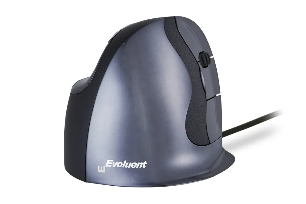Maus Evoluent D Rechts USB Typ A 3200 DPI Laser Schwarz Grau Silber