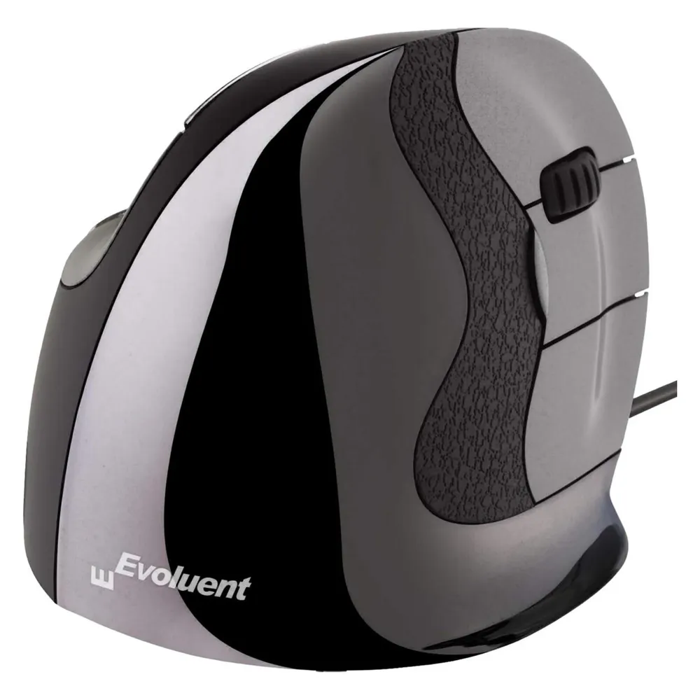 Maus Evoluent VerticalMouse D Medium Kabel USB 2600DPI Schwarz Grau Ergonomisch