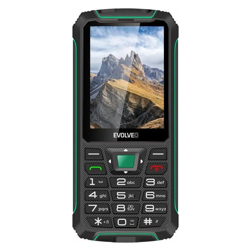 Evolveo StrongPhone W4, vodot??sn?? odoln?? Dual SIM telefon,??erno-zelen??