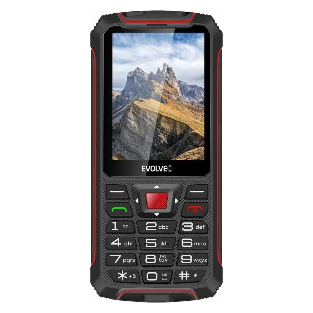 Evolveo StrongPhone W4, vodot??sn?? odoln?? Dual SIM telefon,??erno-??erven??