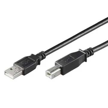 Ewent USB-A 2.0 auf USB-B Stecker/Stecker-Kabel, 1,8 m, Schwarz