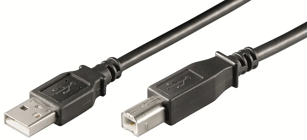 Ewent USB-A 2.0 auf USB-B Stecker/Stecker-Kabel 3 m, Schwarz