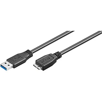 Ewent USB 3.0 auf MicroUSB-B Stecker/Stecker-Kabel, 1,8 m, Schwarz