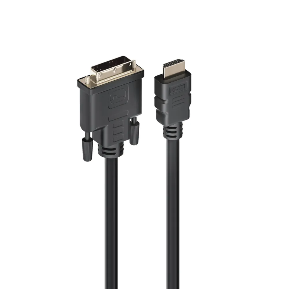 Ewent HDMI-auf-DVI-D-Kabel, Stecker/Stecker, 2 m, Schwarz