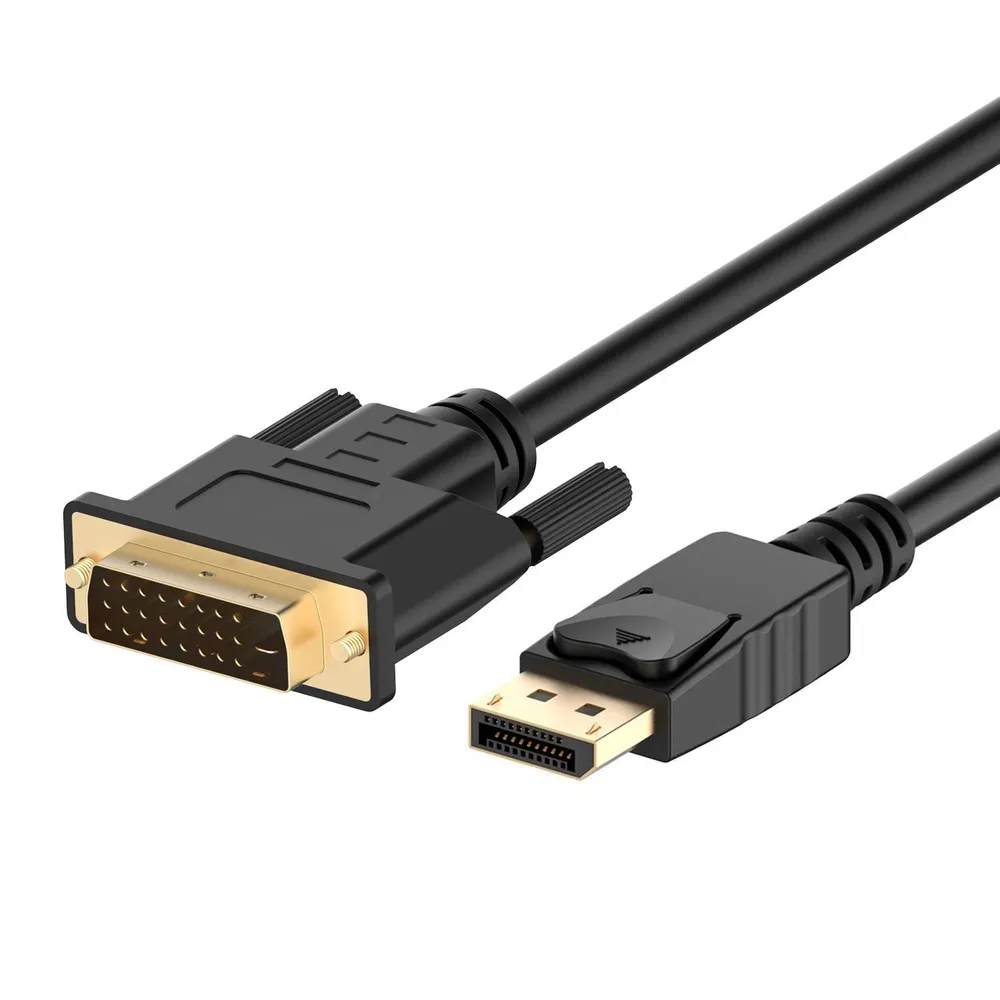 Ewent Displayport auf DVI-D V1.2 4K Stecker/Stecker Adapterkabel, 1,8 m, Schwarz