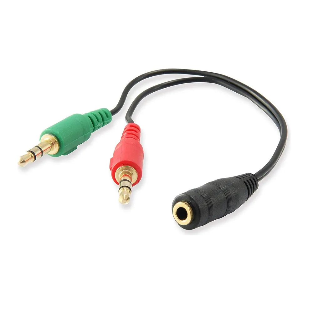 Ewent Audio-Adapterkabel Klinke 3,5H auf 2x 3-Pin Klinke 3,5M 15cm Schwarz