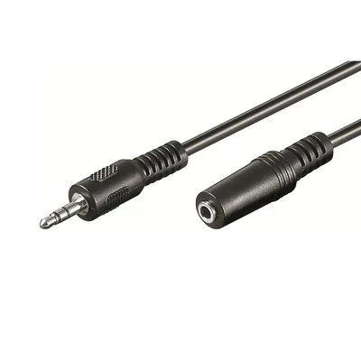 Ewent Kabelstecker 3,5 mm Stecker/Buchse 3 m Schwarz