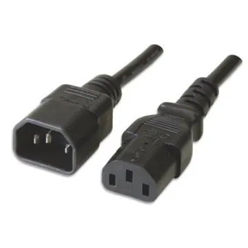 Ewent Stromkabel-Verlängerung, C14 auf C13, Stecker/Buchse, 1,8 m, Schwarz