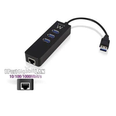 Ewent EW1140 laptop-dockingstation & portreplikator USB 3.2 Gen 1 (3.1 Gen 1) Type-A Schwarz