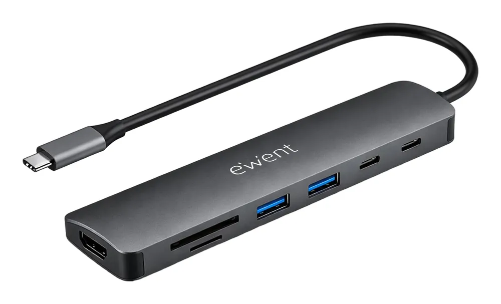 Dock USB-C 7 in 1 Ewent EW1152 HDMI 4K 60Hz 100W PD