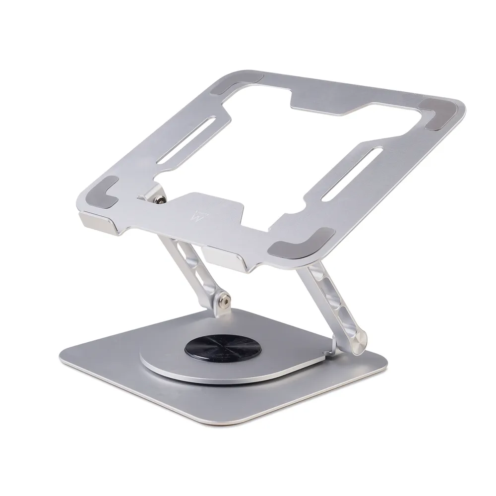 Ewent EW1267 Laptopständer aus Aluminium mit 360° drehbarer Basis, höhenverstellbar, faltbar