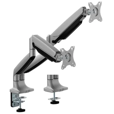 Ewent EW1528 Dual-Monitor-Tischhalterung bis 35 Zoll, VESA 100x100, max. 20 kg, Silber