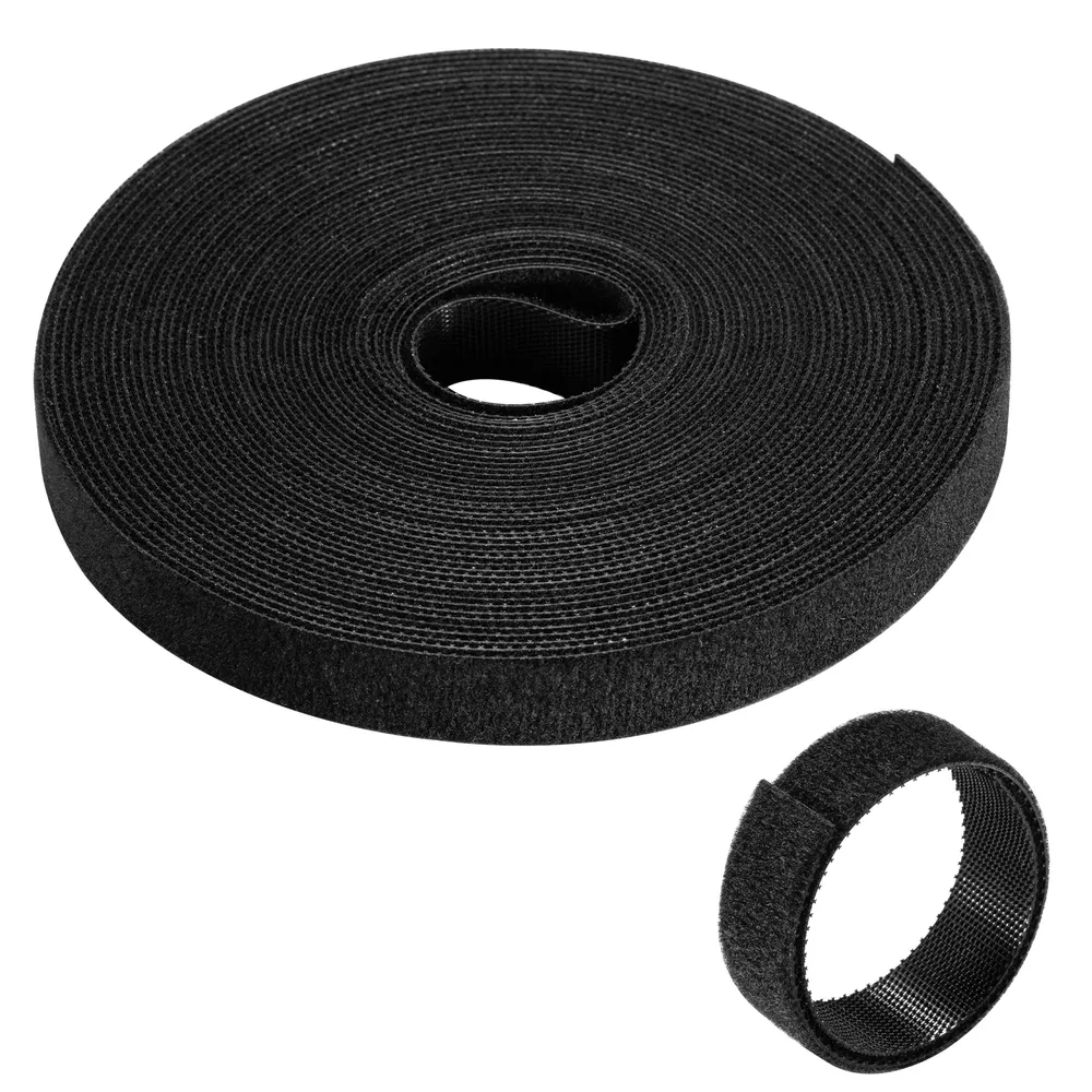 Ewent EW1563 Klett-Kabel-Organizer aus Nylon, 10 m x 15 mm, schwarz, wiederverwendbar, Mehrzweck