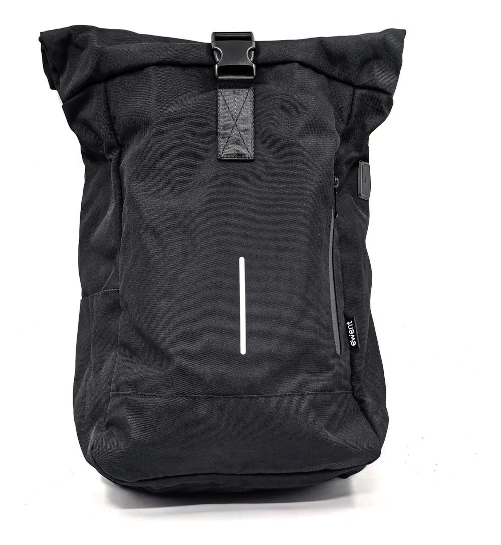 Rucksack Ewent EW2536 Unisex Roll-Top 17,3" USB Schwarz Expandierbar