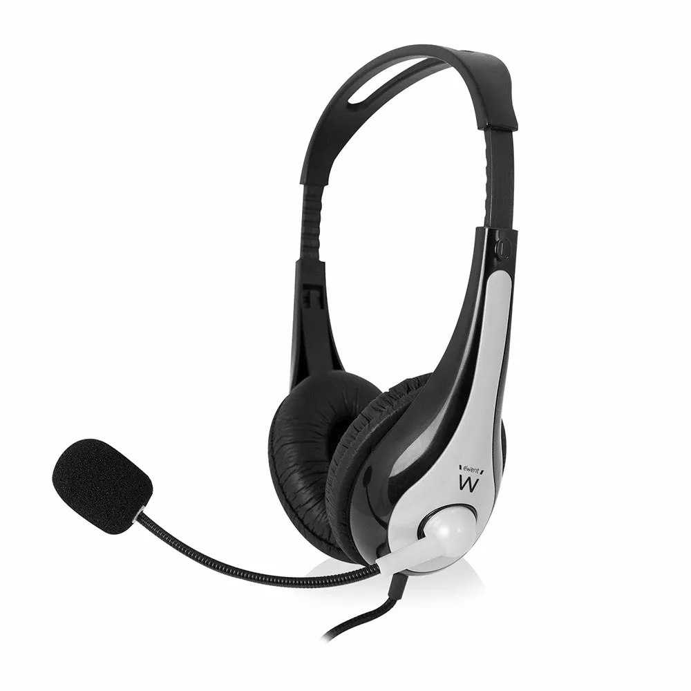 Ewent EW3562 Kopfhörer & Headset Kabelgebunden Kopfband Anrufe/Musik Schwarz, Silber