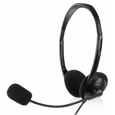 Ewent EW3563 Kopfhörer & Headset Kabelgebunden Kopfband Anrufe/Musik Schwarz