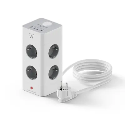Steckdosenleiste Ewent EW3864 8 Steckplätze USB-A USB-C Schutz Schalter 2m