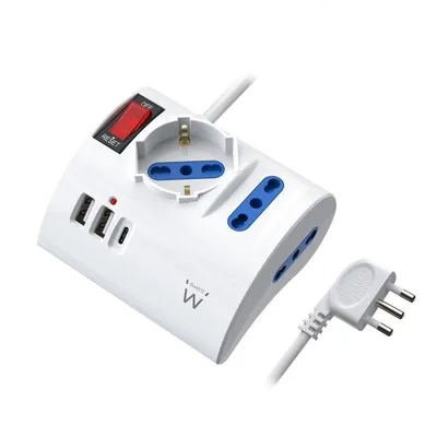Steckdosenleiste Ewent EW3868 3 Steckplätze Typ L 3 USB Schalter 2 m