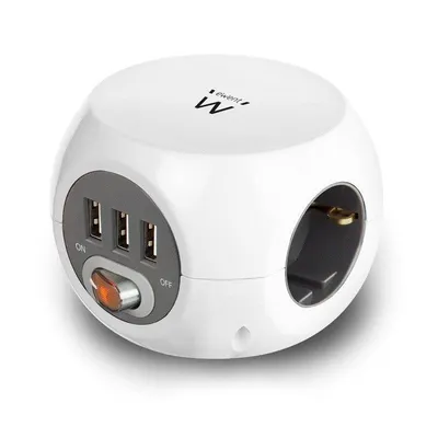 Steckdosenleiste Ewent EW3939 3 Steckplätze Schalter USB-A Schutz 1,5 m