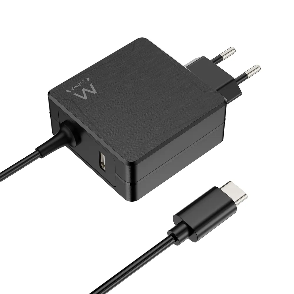 Ewent EW3978 USB-C 65W Wandladegerät, Power Delivery, Vierfachschutz, 1,5m Kabel