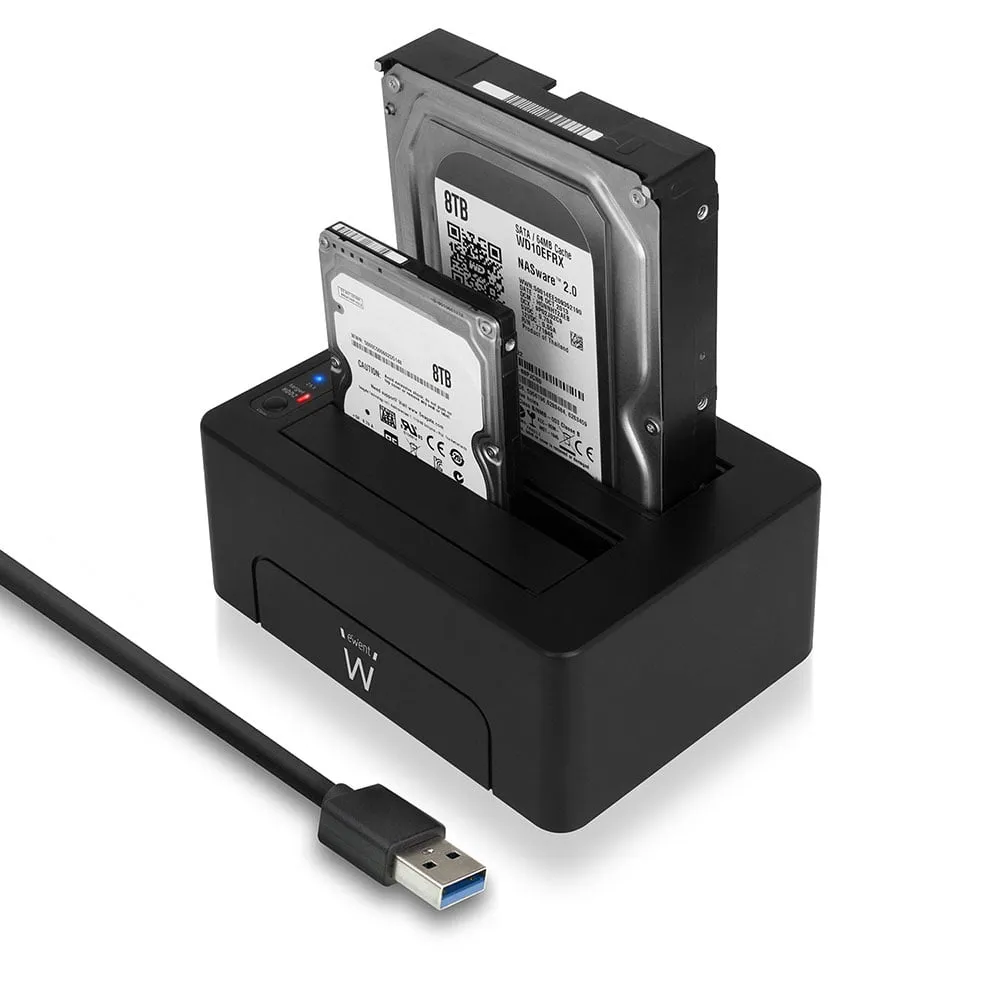 Ewent EW7014 SSD/HDD-Gehäuse 2.5,3.5″ SATA III USB 3.2 Gen 1 Typ-A Schwarzes ABS