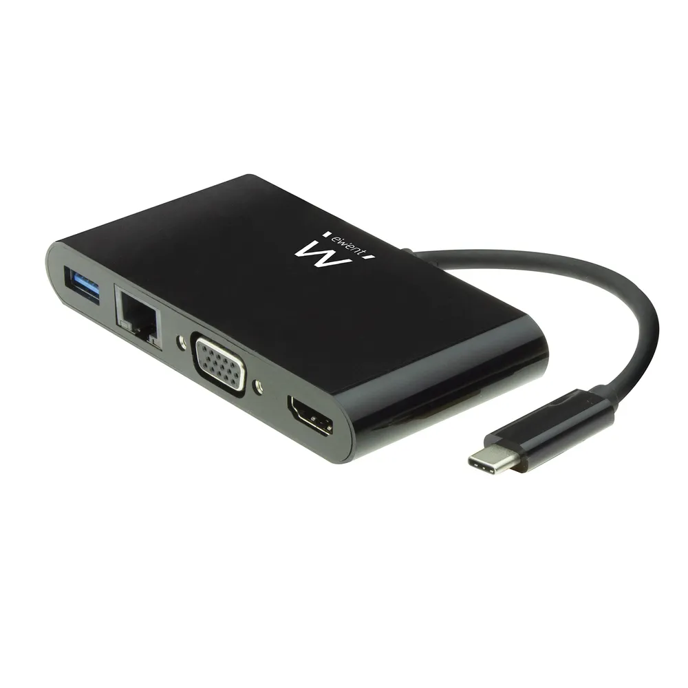 Ewent EW9827 laptop-dockingstation & portreplikator USB 3.2 Gen 1 (3.1 Gen 1) Type-C Schwarz