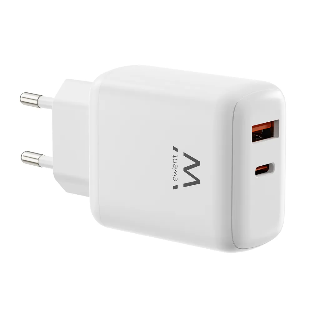 Ladegerät Ewent EW1329 45W USB-C PD und USB-A QC 3.0 GaN