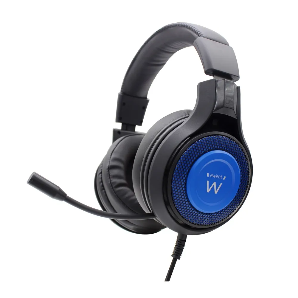 Ewent PL3322 Gaming-Headset, Schwarz/Blau