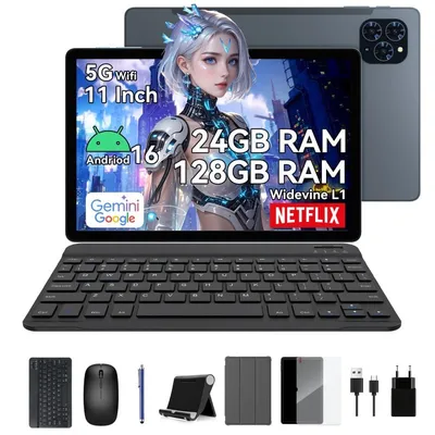 Tablet ExcitPower T90 WiFi 11" 8GB 128GB Grau con Teclado y Stylus Pen