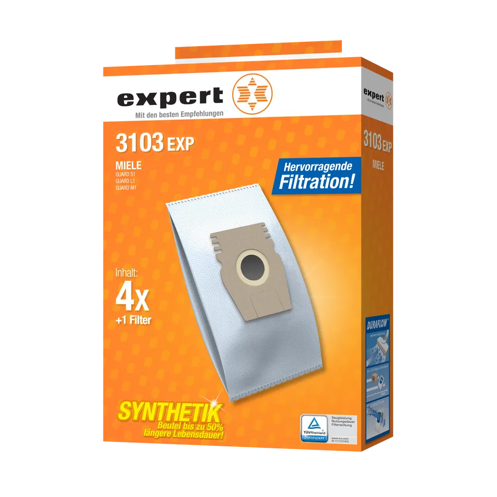 3103EXP (4 Beutel, 1 Motorfilter) Staubsaugerbeutel