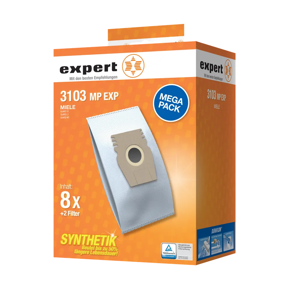 3103MPEXP (8 Beutel, 2 Motorfilter) Staubsaugerbeutel