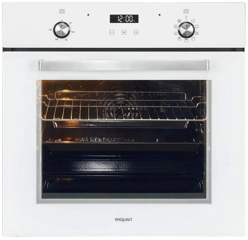 exquisit Backofen EBE76-9-H-020, mit 1-fach-Teleskopauszug, Pizzafunktion – ideal für Pizza, Focaccia und mehr!