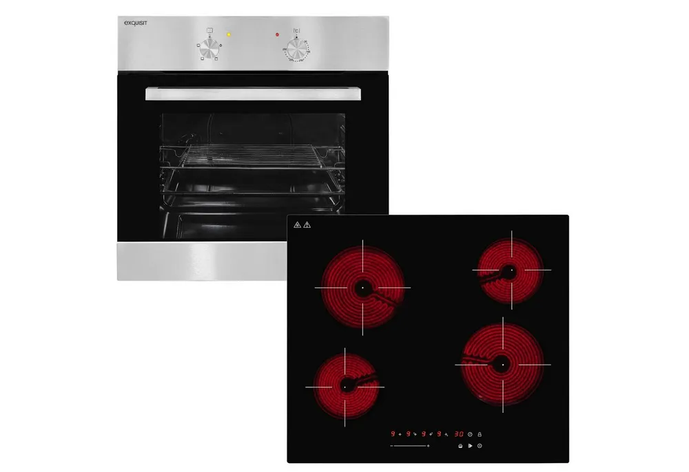 exquisit Backofen-Set BAKO Klassik inox, mühelos kochen: ca.50°C Butter schmelzen, ca.160°C Pommes frittieren
