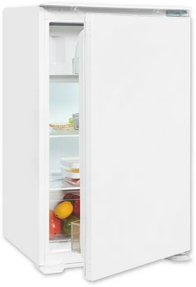 exquisit Einbaukühlschrank EKS131-4-E-040E, 88 cm hoch, 54 cm breit, Schlepptür-Montage: Gerätetür wird mit der Schranktür mitgeschleppt