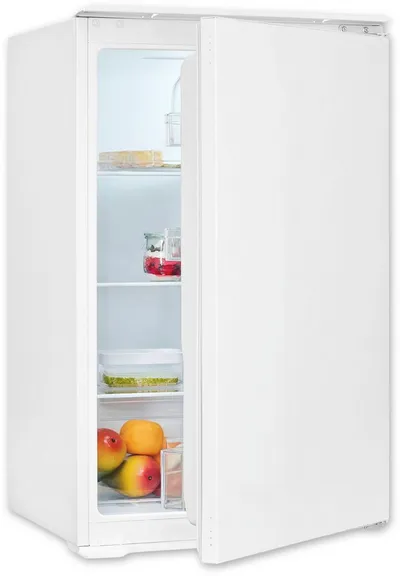exquisit Einbaukühlschrank EKS131-V-040E, 88 cm hoch, 54 cm breit, Schlepptür-Montage: Gerätetür wird mit der Schranktür mitgeschleppt