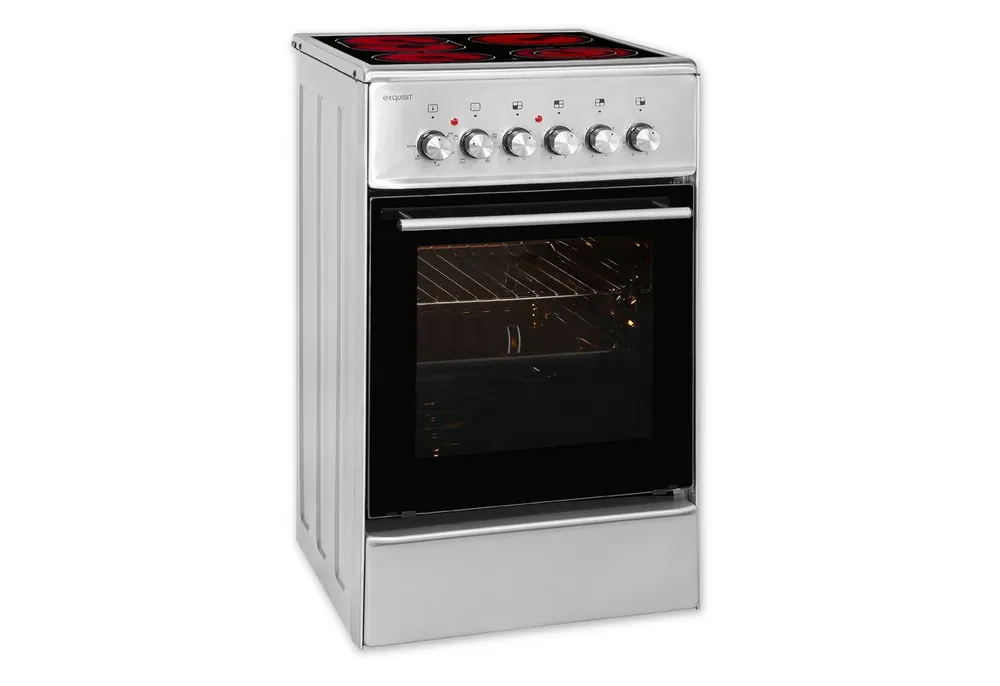 exquisit Elektro-Standherd ECM 5-4.1 Inox, Umluft, Grill