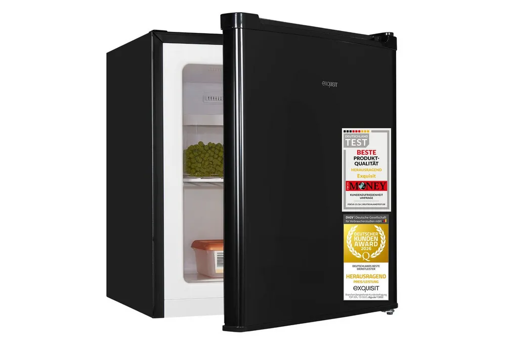 exquisit Gefrierschrank GB05-040E, Mini-Gefrierschrank, kompakt und platzsparend, 4-Sterne Gefrieren