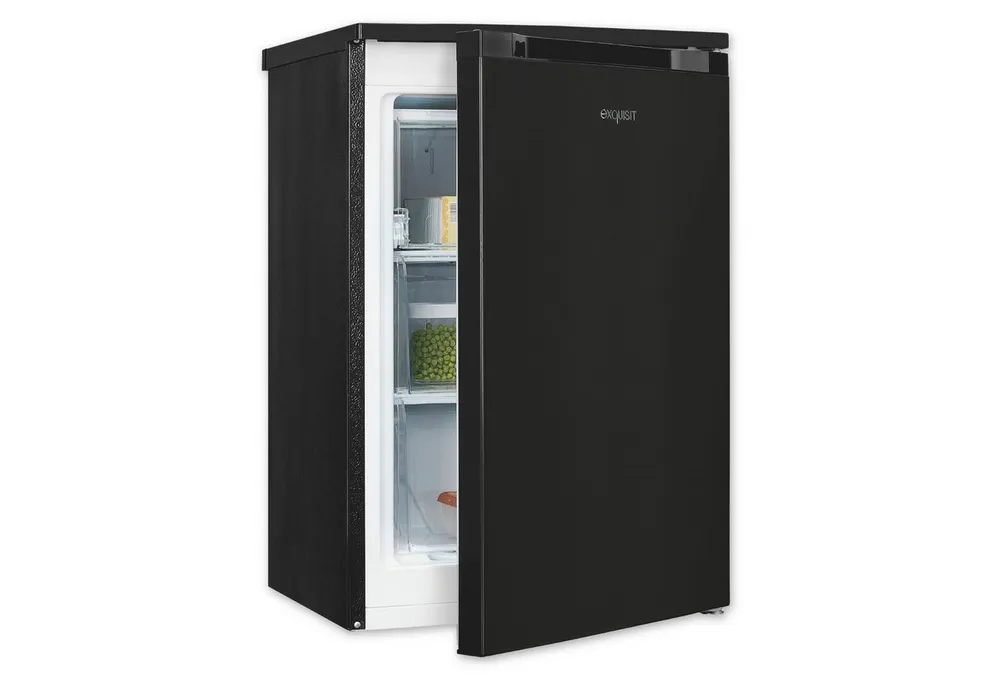exquisit Gefrierschrank GS581-051C, 845 cm hoch, 549 cm breit, 85 Liter, 4-Sterne-Gefrieren, 39 dB, Türanschlag wechselbar, EEK: C