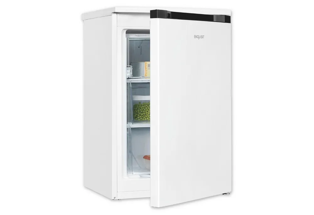 exquisit Gefrierschrank GS581-051C, 845 cm hoch, 549 cm breit, 85 Liter, 4-Sterne-Gefrieren, 39 dB, Türanschlag wechselbar, EEK: C