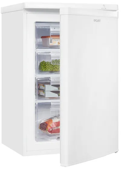 exquisit Gefrierschrank GS80-040E weiss, 85,5 cm hoch, 55 cm breit, 4*-Gefrierschrank mit ergonomischer Griffmulde – bequem zu öffnen