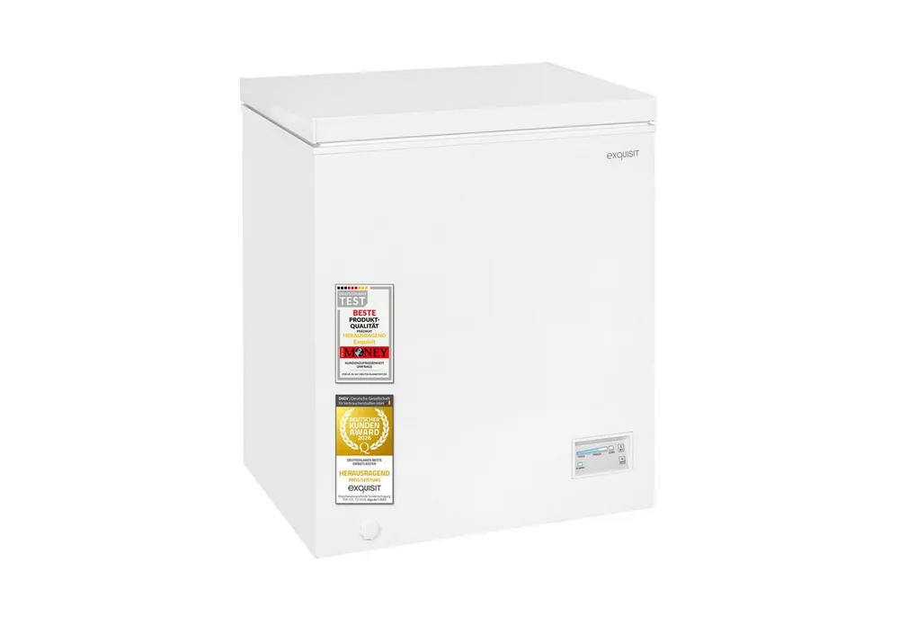 exquisit Gefriertruhe GT5150-E-041E, 70,5 cm breit, 142 l, 142 l Nutzinhalt, 4 Sterne Fach 142,0 l, 7,0 kg, Energieklasse E