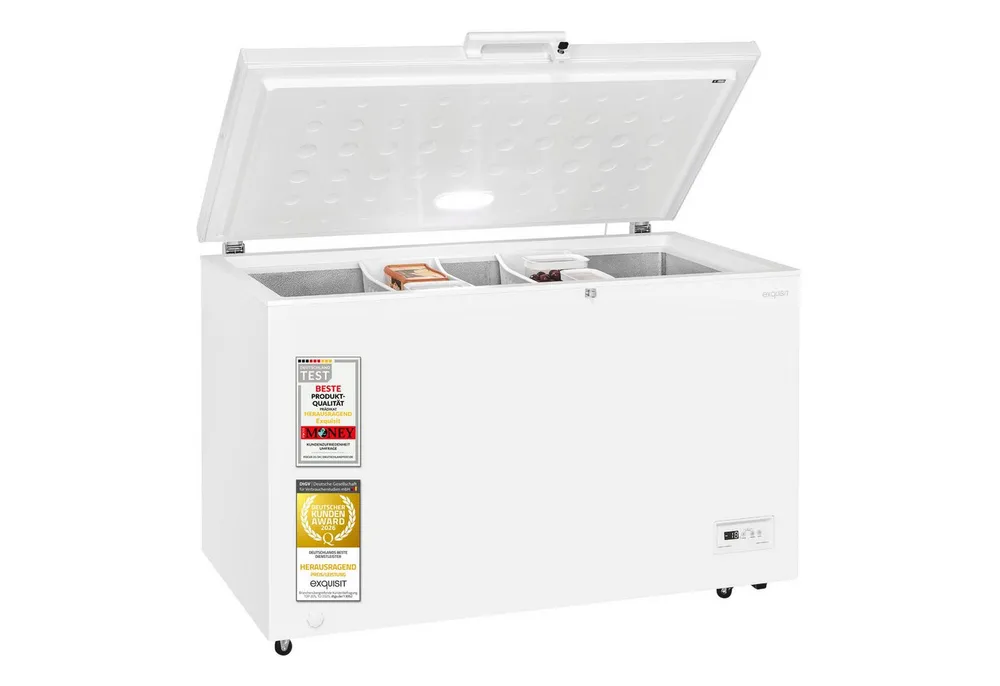 exquisit Gefriertruhe GT5400-HE-041E, 130 cm breit, 371 l, 371 l Nutzinhalt, 4 Sternefach, 18,0 kg, 39 dB