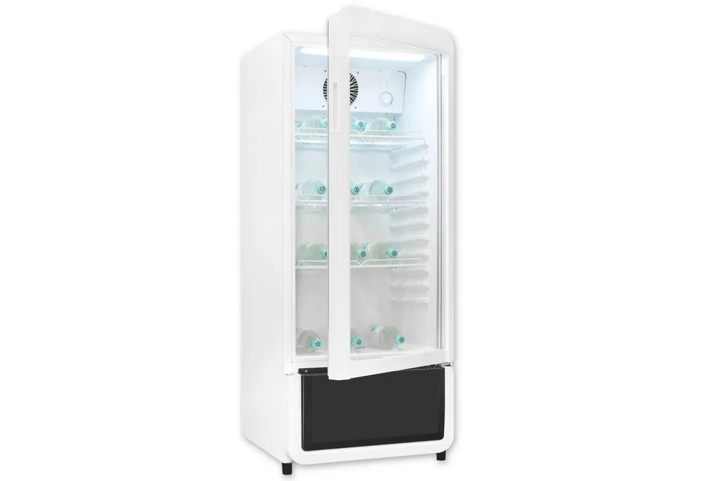 exquisit Getränkekühlschrank GKS180-GT-431D weiss, 132,5 cm hoch, 54 cm breit, mit Umluftventilator für gleichmäßig gekühlte Getränke