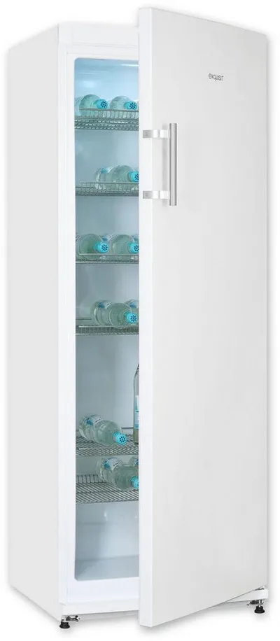 exquisit Getränkekühlschrank GKS31-V-H-280E weiss, 163 cm hoch, 60 cm breit, 6 robuste Gitterablagen zur Lagerung von Flaschen oder Getränkekisten