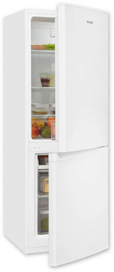 exquisit Kühl-/Gefrierkombination KGC232-60-E-040C weiss, 142,5 cm hoch, 49,5 cm breit, Platzsparend 173 l, flexibel, leise, effizient, LED, 4*-Gefrierfach